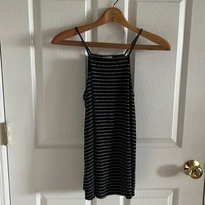 Mossimo Black & White Striped High Neck Line Tank Tops Size XS